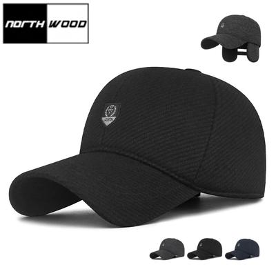 Winter Warm Cotton Baseball Caps for Men Ear Protection Baseball Hat for Outdoor Windproof Trucker Hats