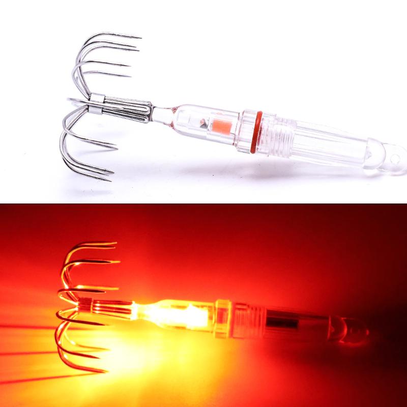 1Pc Led Luminous Electronic Squid Water Lamp Waterproof Lure Fish 8-Hooks Fishing Hooks Tackle Fishing Accessories