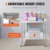 Stainless Steel Catering Work Table 30x36 Inch Commercial Kitchen Table with 4 Wheels Commercial Food Prep Workbench With Flexible Adjustment Shelf