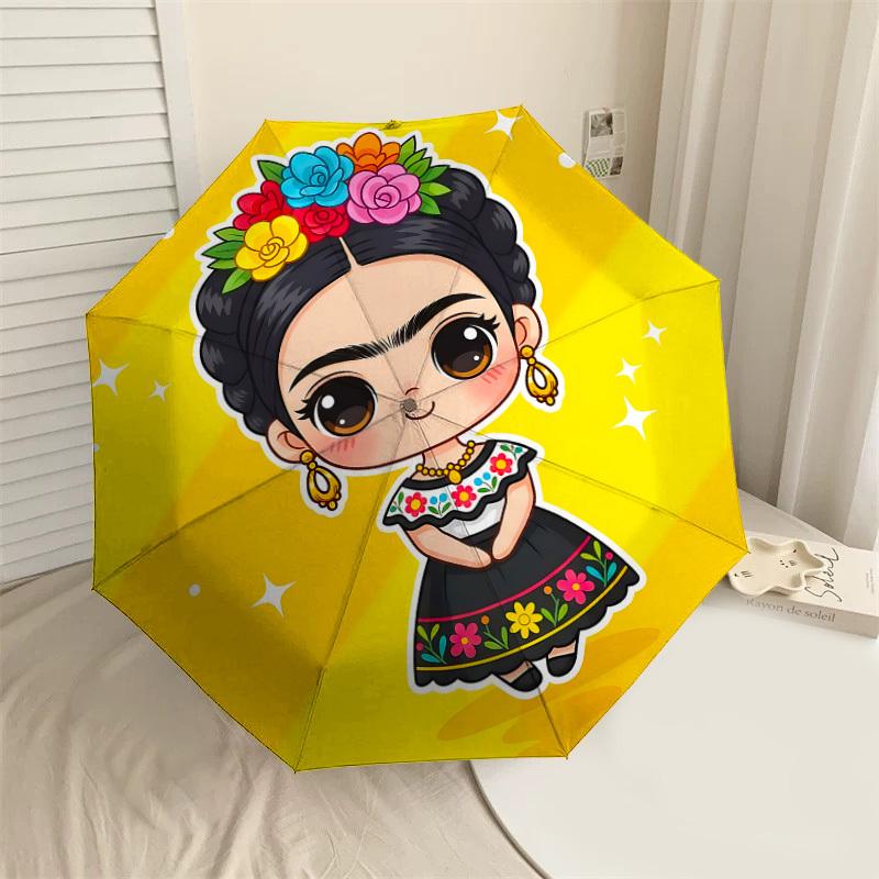 

1PC dress flowersAutomatic Open/Close Umbrella with Windproof, 8-Rib Sturdy Canopy, Durable Ribs, Fashionable Design, Outdoor Accessory, Fun Prin, Hol