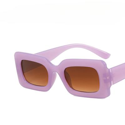 European and American Jelly Color Square Sunglasses New Sunglasses Internet Celebrity Ins Sunglasses Trendy Concave Shape