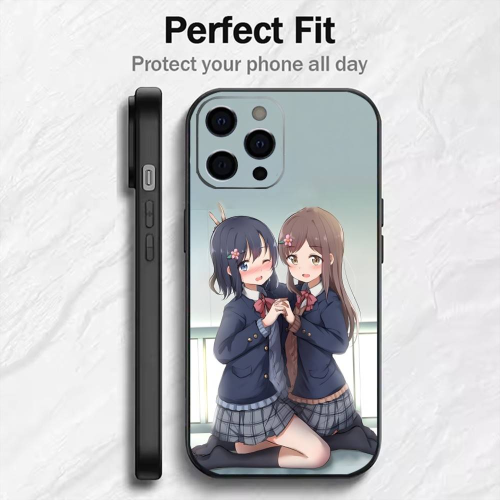 

AaS Lesbian A-Adachi And S-Shimamura Phone Case For iPhone17,16,15,14,13,12 Plus,Max Soft Silicone Black Cover iPhone17air