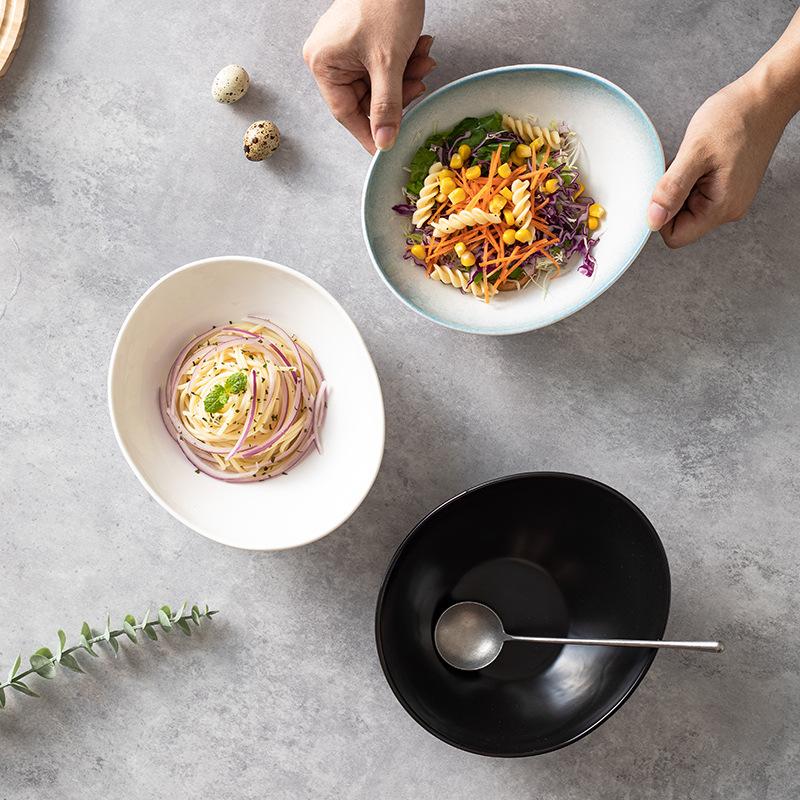 Dim Sum Bowl, Diagonal Bowl, Fruit Salad Bowl, Hotel Porcelain Cold Dish, Star Rain, Stone Pattern Quicksand Bowl, Special-Shaped Design Bowl