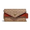 Aster 20 Classic Monogram Color Block Flap Envelope Accordion Chain Shoulder Bag Women Shoulder Bag Brown Red C0838-B4NQ4