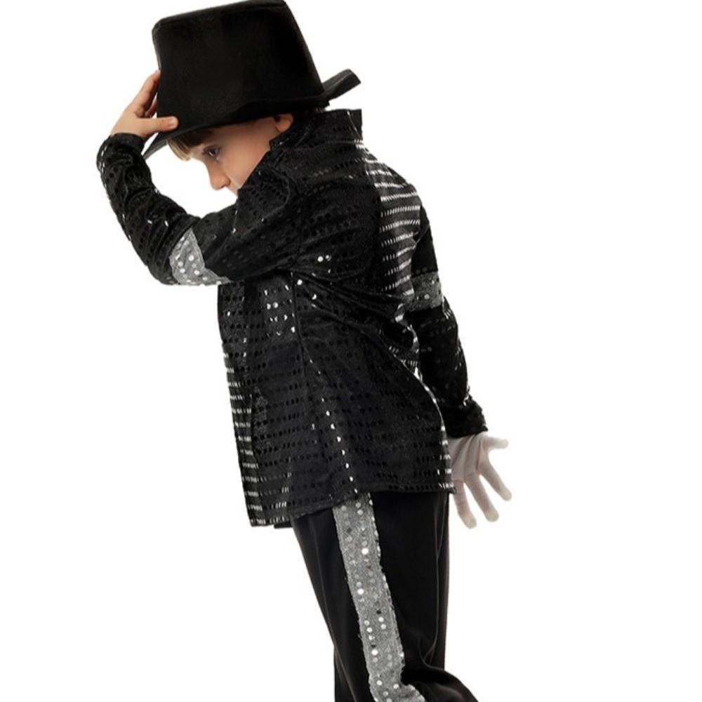 Role-Play Billie Jean Cosplay Clothes Carnival Party Black Suit Dance Costume  Kids Boys Girls