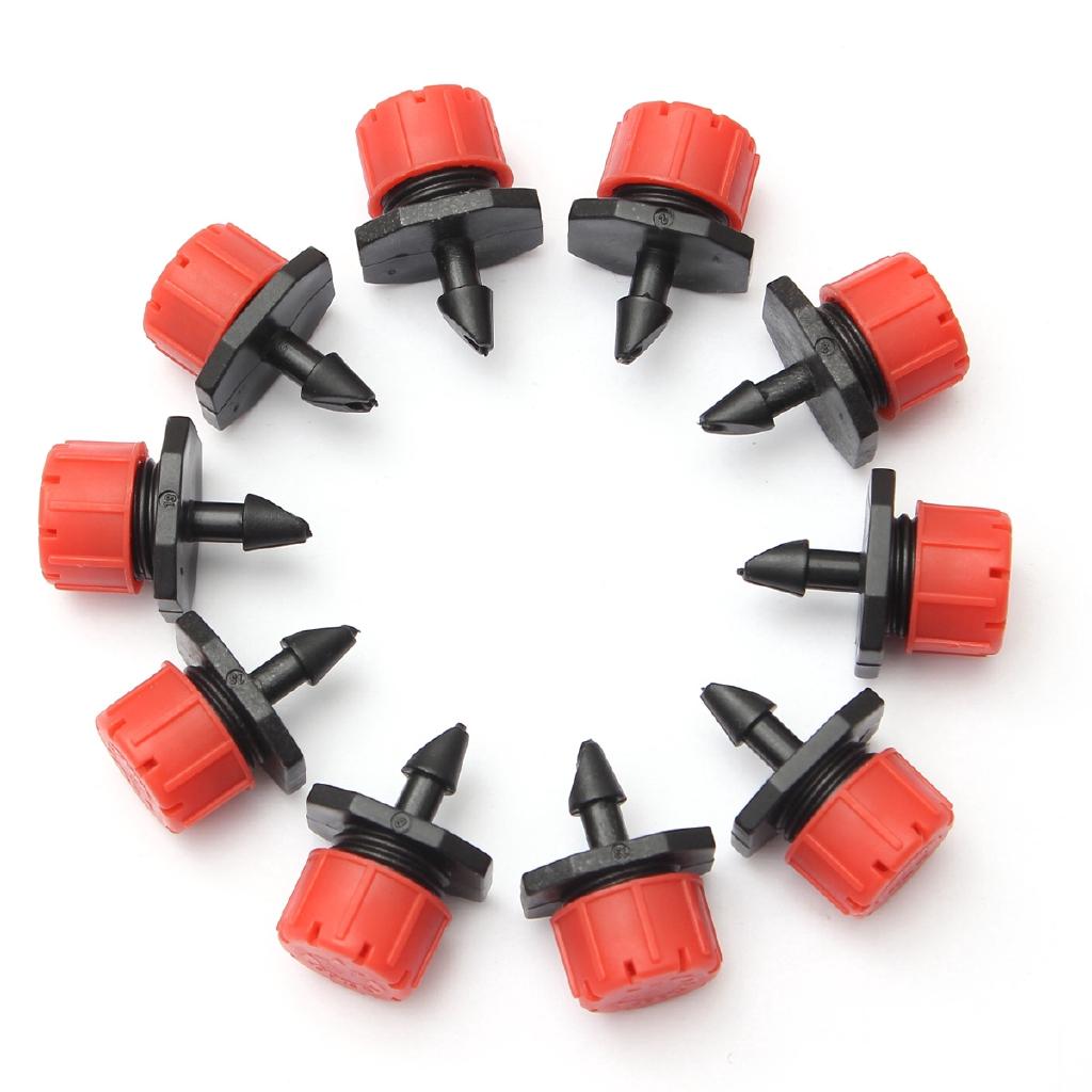 Adjustable Micro Drip Irrigation System 1/4” Watering Sprinklers Anti-clogging Emitter Dripper