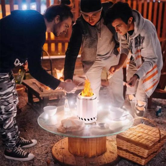 Portable Charcoal Stove Mini Smokeless Tabletop Fires Pit Low Smoke