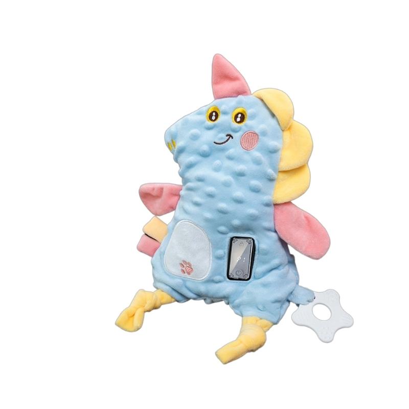 Soft Plush Infant Soothing Toy 3 Calming Sounds 4 Vibration Modes Safe Comfortable Fabric Travel Friendly Design