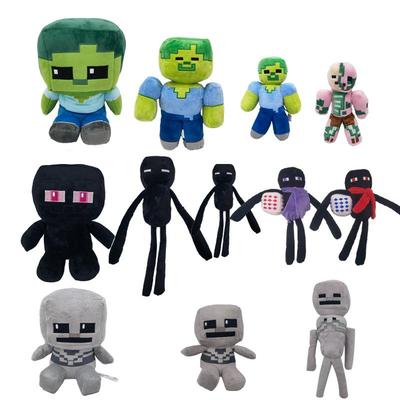 Green Minecraft Enderman Plush Zombie Figurine - Sitting Plushie Toy for Kids