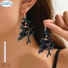 Creative Cartoon Magician Broom Beautiful Witch Acrylic Dangle Earrings for Women Halloween Party Dark Jewelry Accessories Gifts