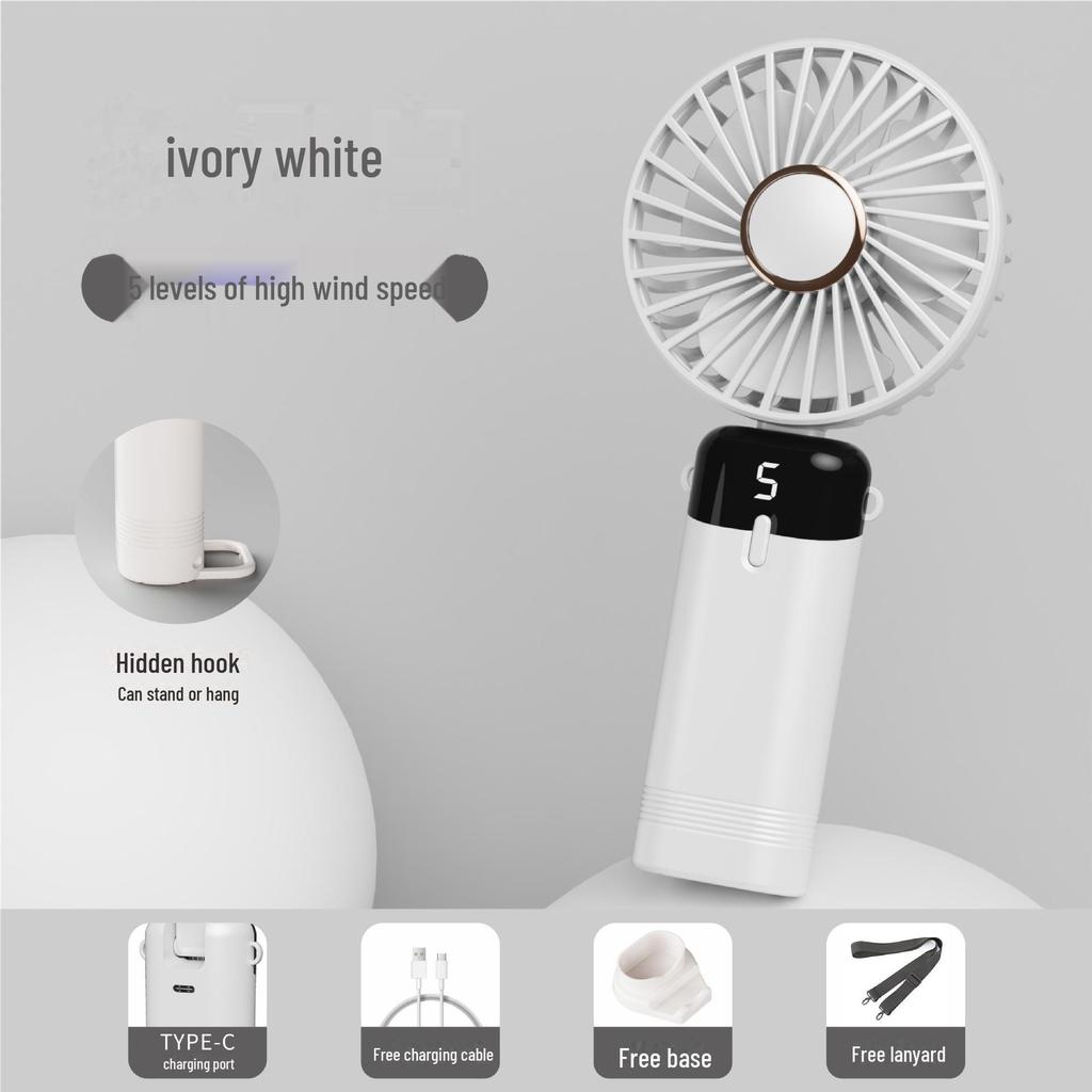 Tragbarer Mini-USB-Wiederaufladbarer Tischventilator mit Digitalanzeige