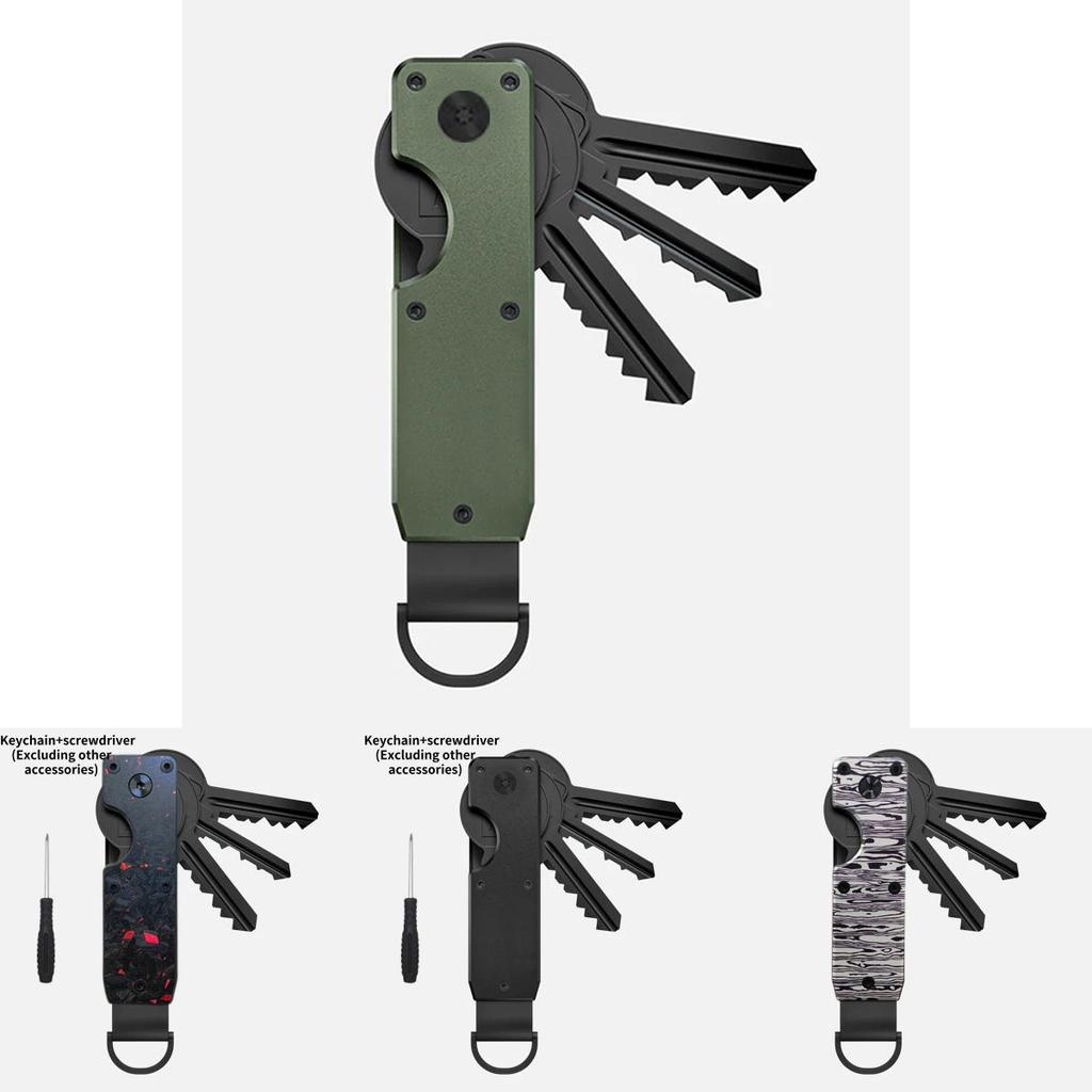 Sleek And Durable Aluminum Alloy Key Holder Keychain For 2 To 6 Keys In Multiple Colors