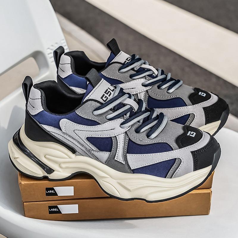 Mens Comfortable Soft Sole Thick Bottom Height Increasing Casual Chunky Sports Sneakers