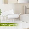 Bathroom Paper Towel Holder Stainless Steel Storage Shelf with Cat Design Mount Organization for Guest House Travel Fridge