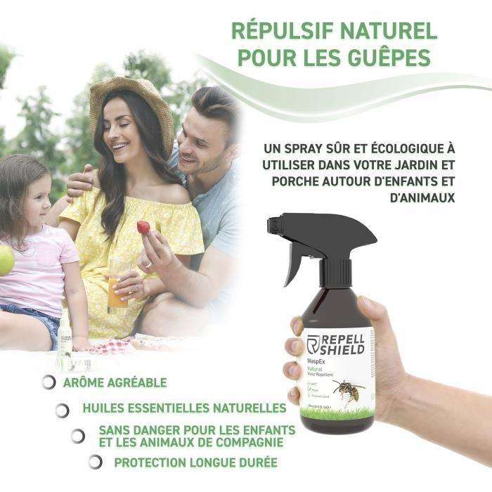 RepellShield Spray Anti Guêpe Naturel - Protection Intérieur &amp; Extérieur, 250 ml