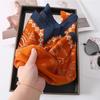 1Pc Magnetic Closure Versatile Neck Scarf Elegant Painted Pattern Luxury Silk Scarf Gift Necklace Cloth Accessories