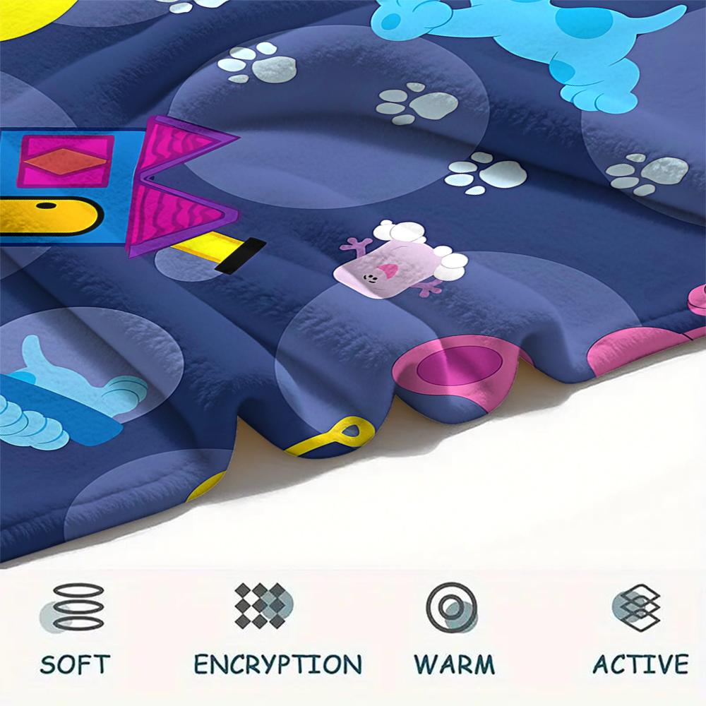 1 Manta de Franela con Estampado de Blue's Clues, Alta Calidad para Todas las Estaciones, Decoración del Hogar, Calidez y Comodidad, Perfecta para Regalos de Navidad