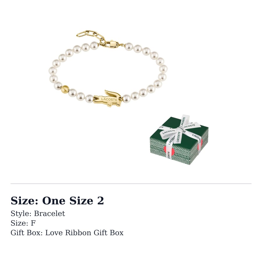 LACOSTE Bracelets Women's Gold/White 2040430