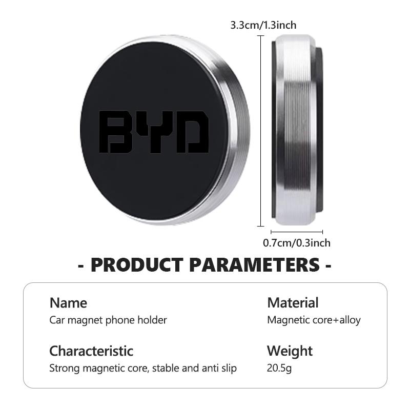 För BYD Magnetisk Biltelefonhållare, Stark Magnetlegering Instrumentpanel Telefonhållare, Inga Klistermärkesrester, 360° Rotation Handsfree Stan