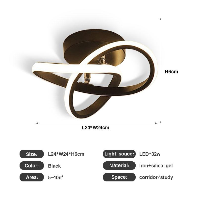 Nordic Black White LED Ceiling Lights Chandelier Lamps for Corridor Balcony Interior LED Ceiling Lamp Decor for Home AC85-265V