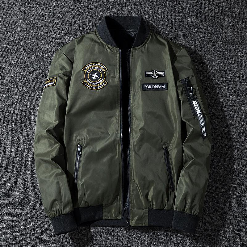 Autumn and Winter Men's Air Force Pilot Jacket Men's Embroidered Baseball Uniform Loose Workwear Large Size Trendy Jacket