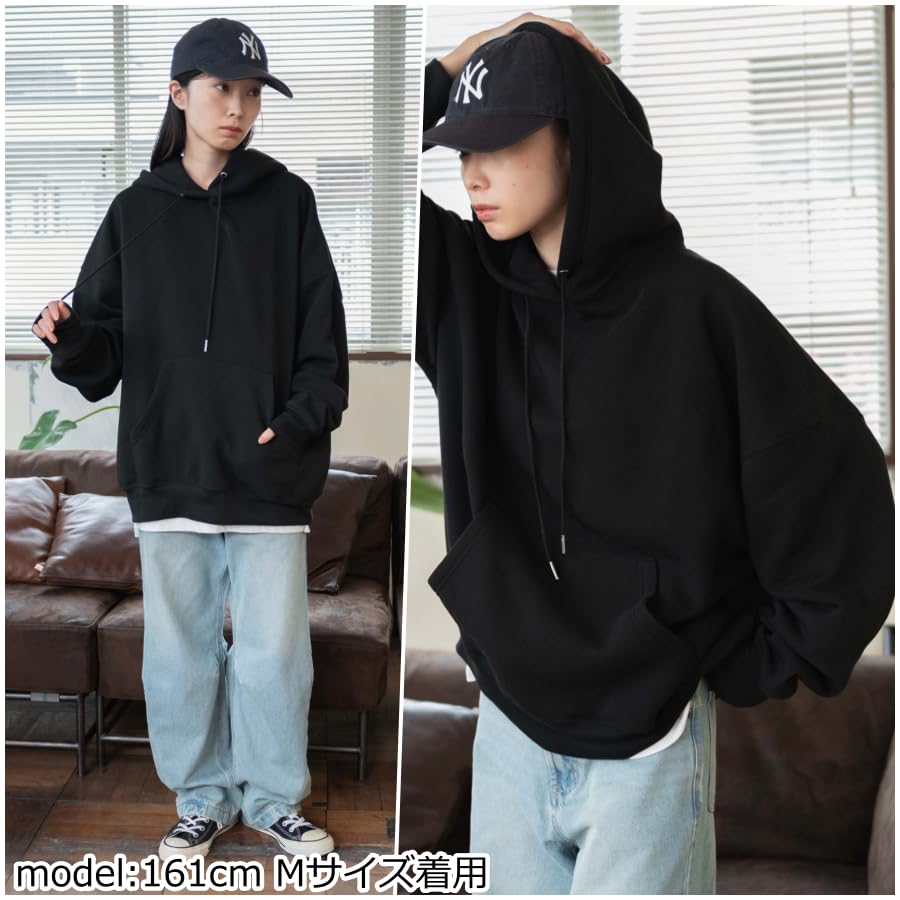 WEGO Large Hoodie Web Solid Pullover Plus Size L Men's Fleece-Lined (Black) - Exclusive, Color, Sweatshirt, Loungewear, Sizes, Gift, Winter/Autumn,