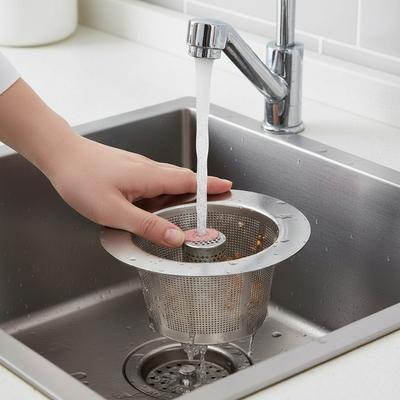 Stainless Steel Sink Strainer Anti-blocking Round Shape Floor Waste Filter Net Hair Catcher Waste Catcher