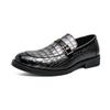 Men's Large Size Autumn Slip-on Leather Shoes, British Style Pointed Toe with Buckle