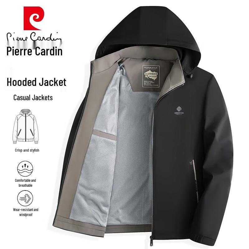Pierre Cardin Men's Detachable Hood Business Casual Jacket