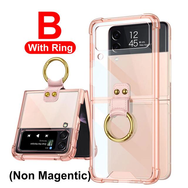 Pouzdro s magnetickým pantem pro Samsung Galaxy Z Flip 4 Full Protector Case s filmovým krytem objektivu fotoaparátu Pro Samsung Galaxy Z Flip 4 Case