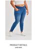 Cross-Waist Plus Size Skinny Jeans with Butt-Lifting Pockets & Monkey Wash