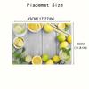 Lemon Fruit Placemats Set Of 2 Linen Fabric Fresh Citrus Table Mats Kitchen Decor Summer Dining Accessories Yellow Green Mint