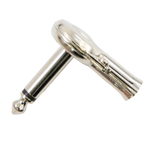 6.3mm mono phone plug, L-shaped, metal