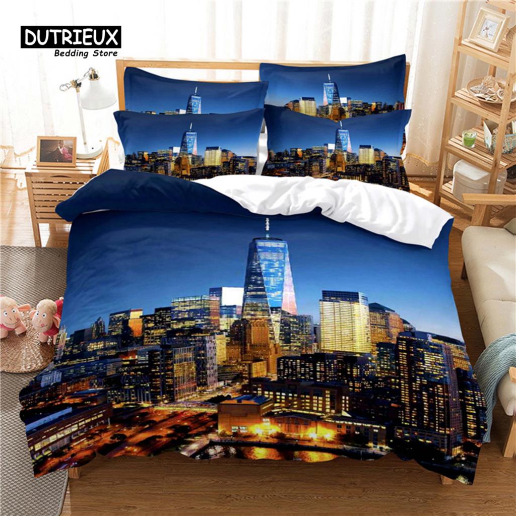 Great Wall Bedding Set, 3Pcs Duvet Cover Set, Soft Comfortable Breathable Duvet Cover, For Bedroom Guest Room Decor