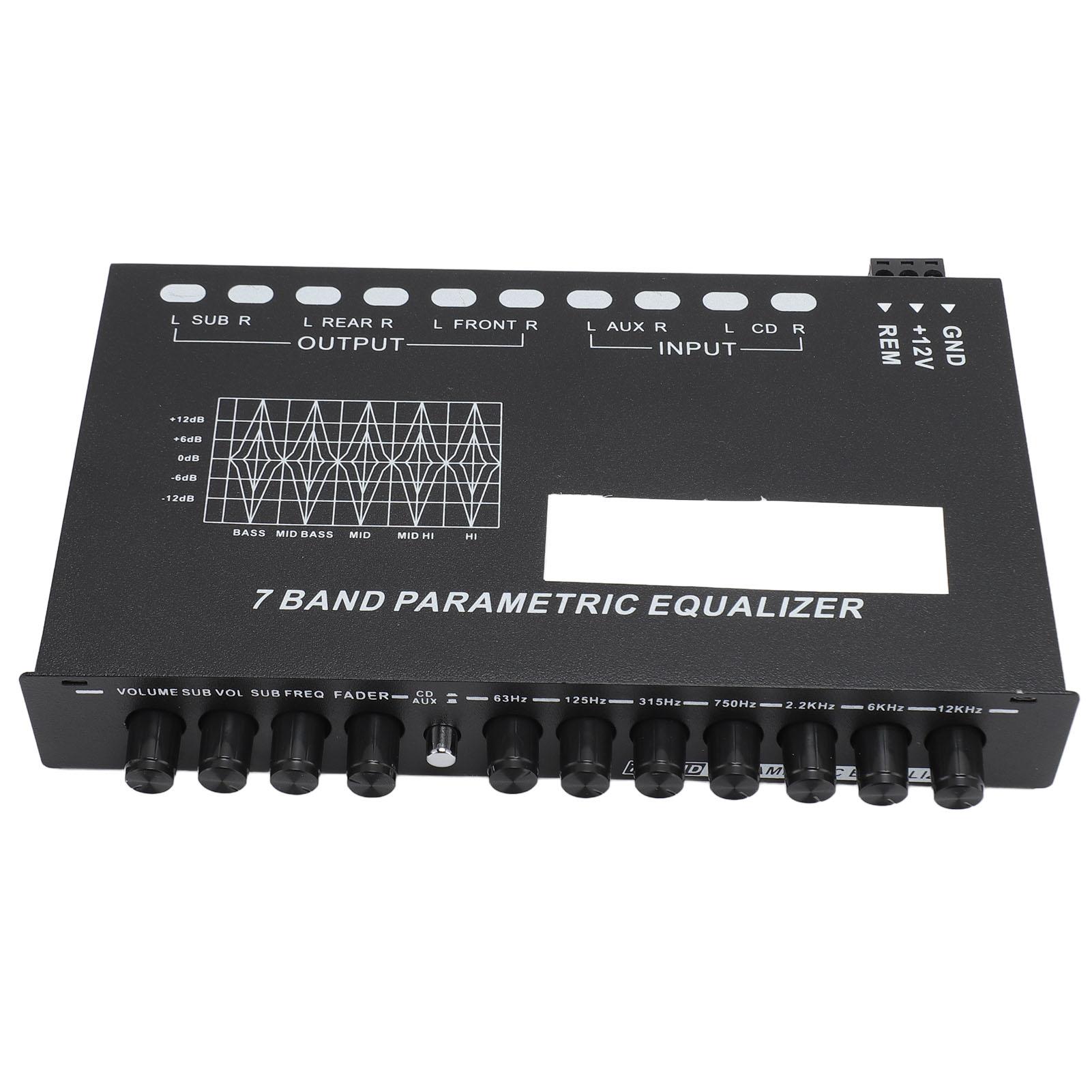 

7-полосный звуковой эквалайзер, регулируемый CD AUX, выбор входа, автомобильный усилитель, графический эквалайзер с передней панелью