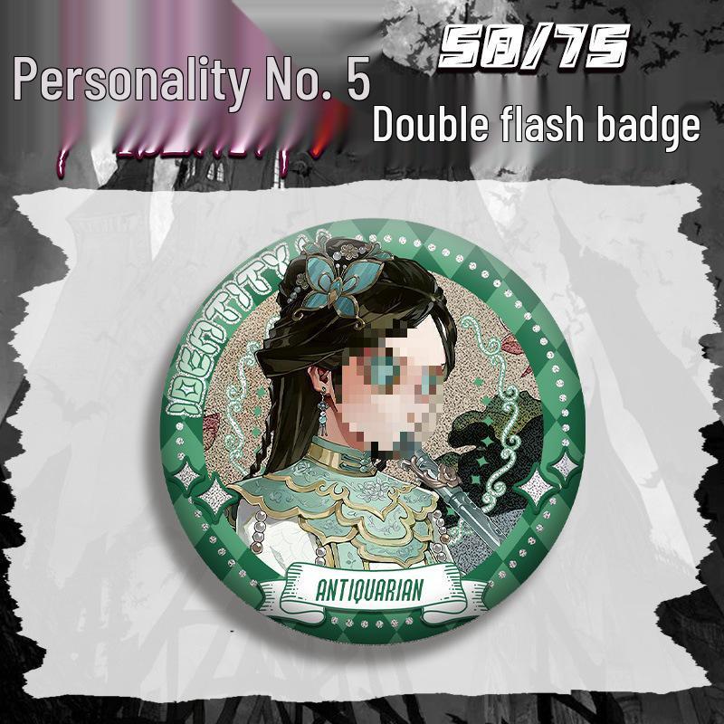 Identity V Little Girl Anime Badge with Silver Glitter Guts Joseph Pendant