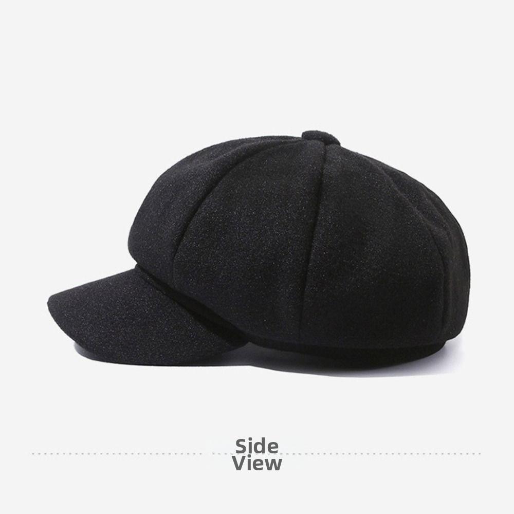 Solid Color Baker Cap Adjustable Strap Octagonal Cap Classic Painter Cap  Autumn Winter