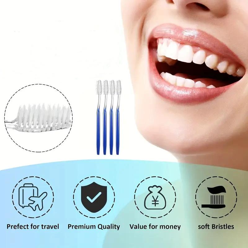50 Gold Toothbrushes for Home Use, Couple and Family Pack, High-Quality Cleaning and Gum Protection, Premium Toothbrushes with Random Colors, Tran