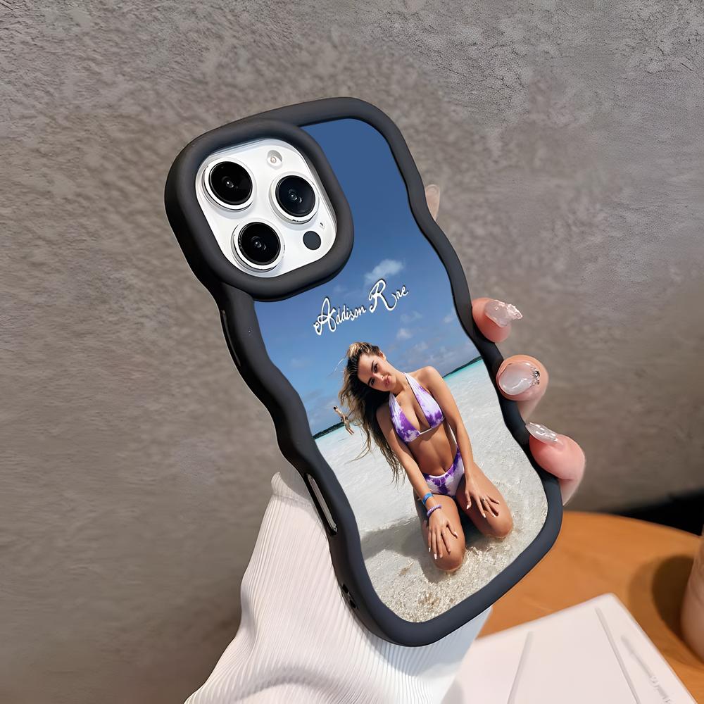 Addison Rae Handyhülle für iPhone 17 16 15 14 13 12 11 Air Pro Max Plus Welle Kante TPU Bunte Hülle Hülle Hübsch Luxus