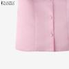 ZANZEA Women Summer Round Neck Casual Short Sleeve Blouse