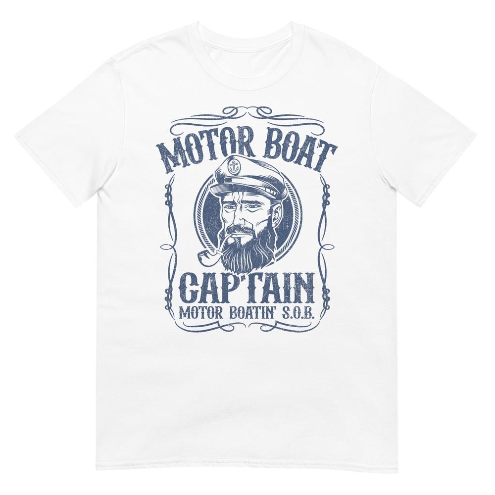 Motor Boat Captain Funny Pontoon Boating Motor Boating Lake T-Shirt L