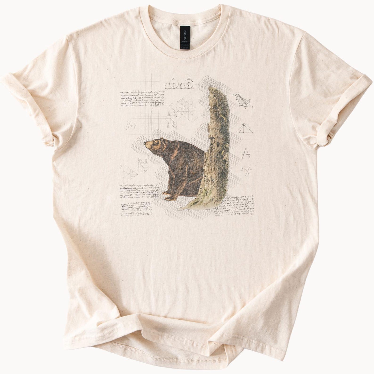 Bear Sketch Nature Art Shirt Tshirt Graphic Wildlife Design 140