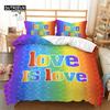 Rainbow Heart Duvet Cover King Size Multicolor Pride Bedding Set Microfiber For Boys Girls Room Decor Special Day Culture