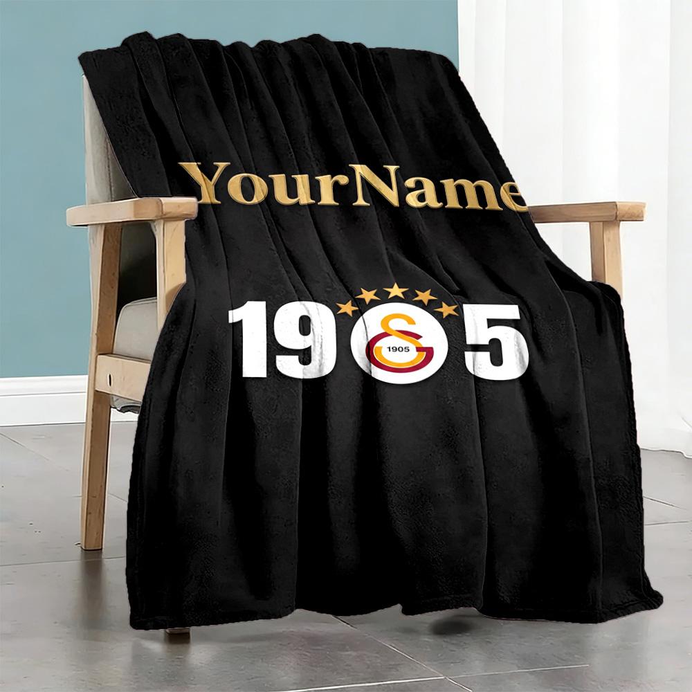 Galatasaray 347 Customize Text Blanket Throw Customizable Blanket Ultra-Soft Versatile for Seaside Couch Picnics Nap for All Occasions