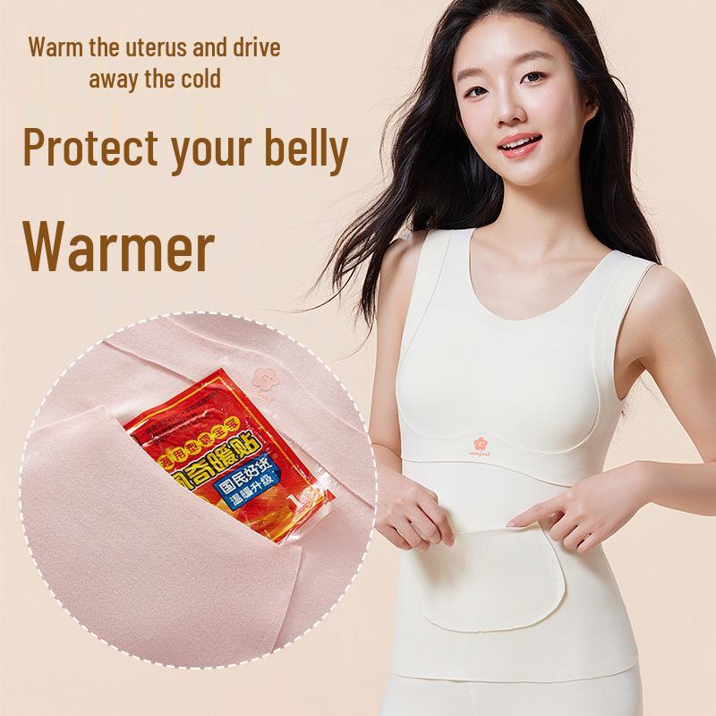 Middle/High School Girls' Warm Fleece-Lined Vest with Development Bra and Belly Protector