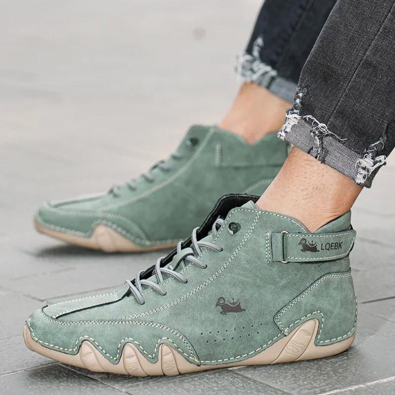 Men's Boots Casual Fashion Luxury Designer Soft Sole Waterproof Mens Loafers New Trend High Quality Couple Lace Up Hiking Shoes