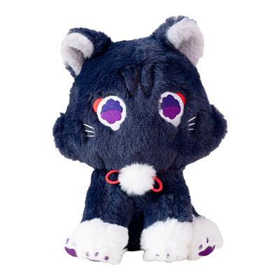 Spel Genshin Zwart Scaramouche Kat Pluizig Impact Zwerver Huisdier Pluche Speelgoed Cosplay Pop Zacht Gevuld Kussen Cadeau voor Kinderen