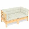 Vidaxl 2-Seater Garden Sofa with Cream Cushions, Pine Wood