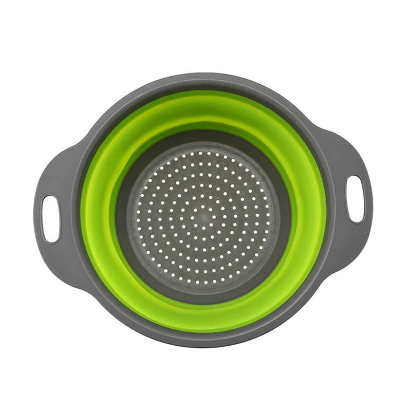 Folding Silicone Drain Basket Fruit Vegetable Washing Basket Foldable Strainer Colander Collapsible Drainer Kitchen Storage Tool Set
