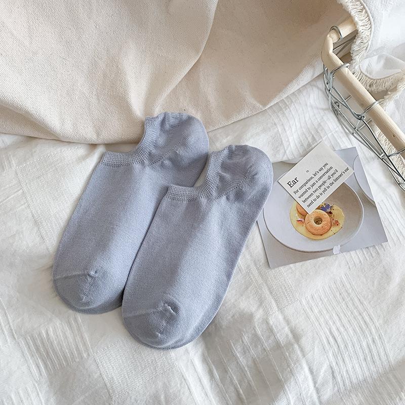 Dopamine Socks for Women, Spring and Summer, Short Solid Color, Light Mouth, Thin, Anti-slip, Non-dropping Heel Short Socks, Invisible Boat Socks